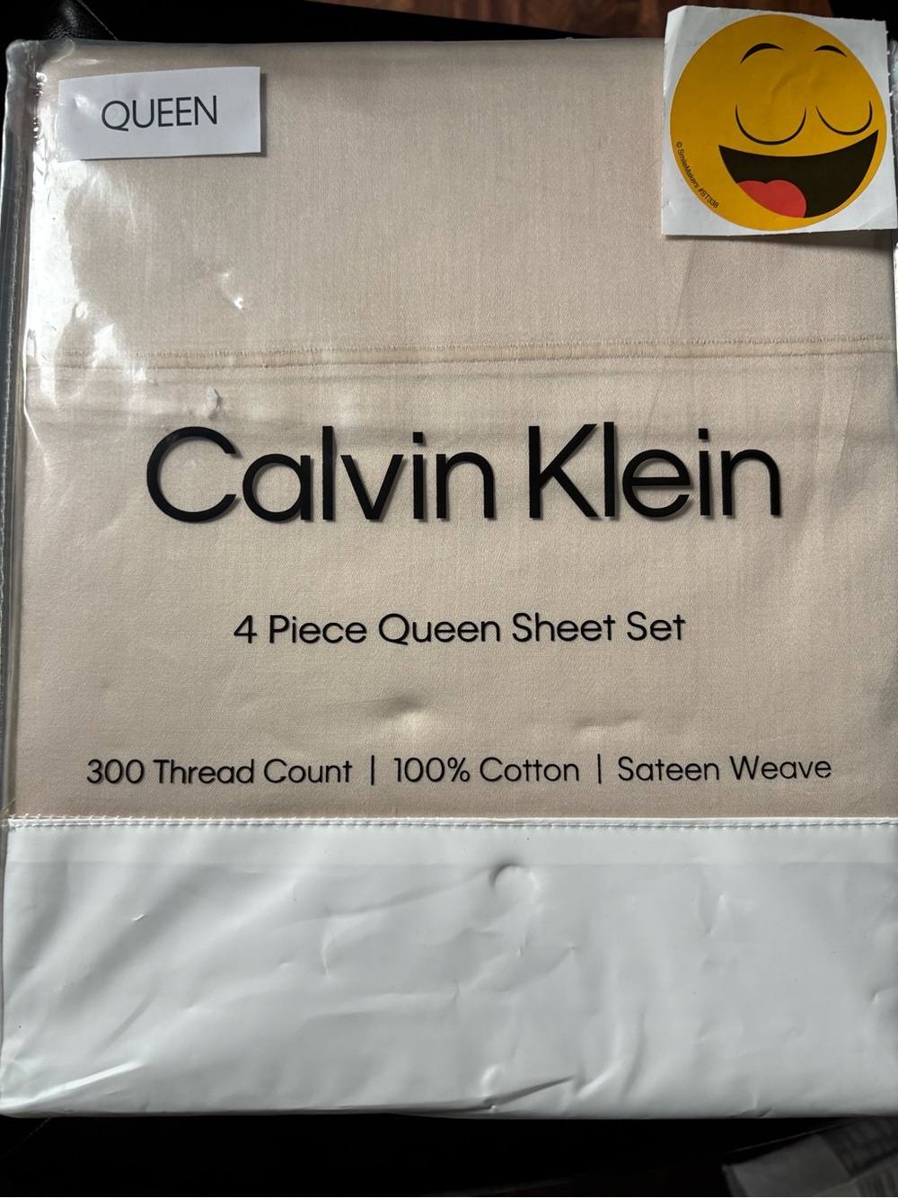 4-pc Calvin Klein Queen Sheet Set in Light Beige 100% cotton sateen weave NWT